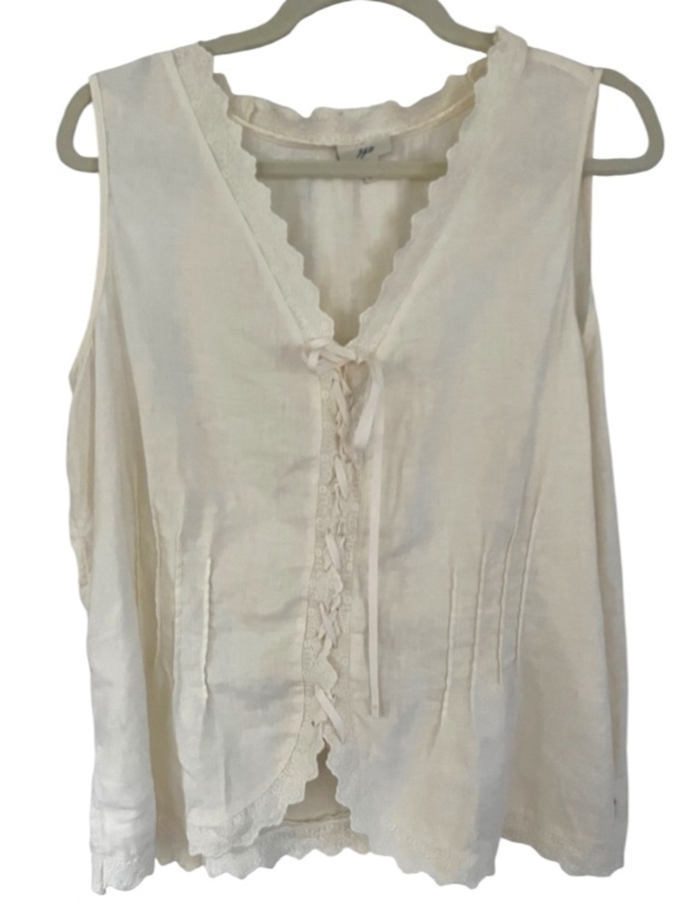 J Jill linen Lace up corset top Sz 14